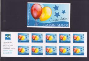 Cayman Islands : Greetings - Congratulations Stamps Booklet (10 X 25c Self-Adhesive Stamps) MNH 2008