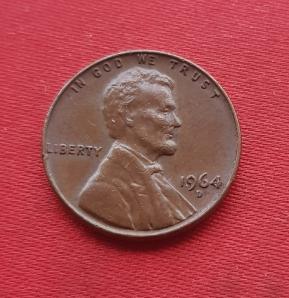 Us 1 Cent 1964 Bronze Dia 19 mm