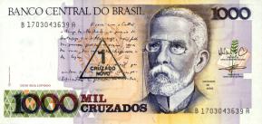 Brazil 1000 Cruzados (1989) UNC
