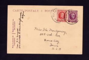 Belgium Vintage Postcard Address To USA
