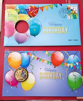 PNC: অস্ট্রেলিয়া ২০২০ on Happy Birthday Day W/ ১ ডলার রঙ্গিন Coin, Limited Edition, Fv $ ১৯.৯৫ Aud