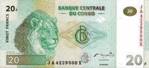 Congo Democratic Republic 20 Francs (2003) UNC