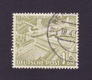 Berlin : 1 Dm Airplane Douglas Dc-4 Over Tempelhof Airport Stamps 1949, Used