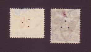 Hungary 2 Perfin Stamps Used
