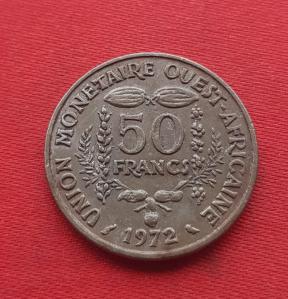 Western African States 50 Francs FAO 1972 Copper-Nickel Dia 22 mm