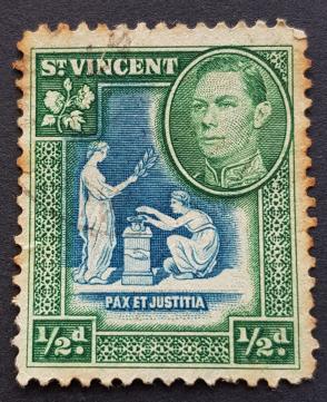 St Vincent George ৬ Issue ১/২ Penny Used