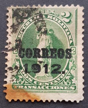 Bolivia 1912 Definitive Overprint Used