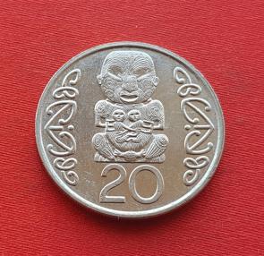 New Zealand 20 Cents - Elizabeth II Pukaki 1990 Copper-Nickel Dia 28.58 mm