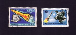 Mongolia 2 Different Used Stamps