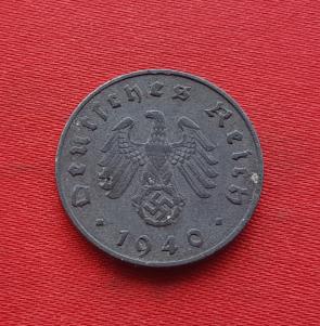 Germany -Third Reich 10 Reichspfennig 1940 Zinc Dia 21 mm