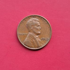 USA ১ Cent ''Lincoln Memorial Cent'' ১৯৬৫ - ব্রোঞ্জ মুদ্রা - ব্যাস ১৯ মিমি