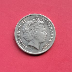 অস্ট্রেলিয়া ৫ Cents - এলিজাবেথ II ২০১০ - Copper-Nickel মুদ্রা - ব্যাস ১৯.৪১ মিমি