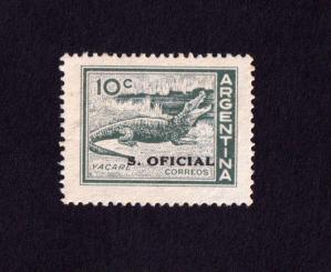 আর্জিণ্টিনা ১০c Caiman Oficial Overprinnt ডাকটিকেট Mint (Gum Washed)