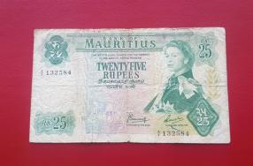 Mauritius 25 Ruppes 1967 Fine Condition