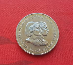 Falkland Islands 50 Pence 1981 Royal Wedding, Copper-Nickel, Crown Size