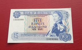 Mauritius 5 Rupees 1967 UNC