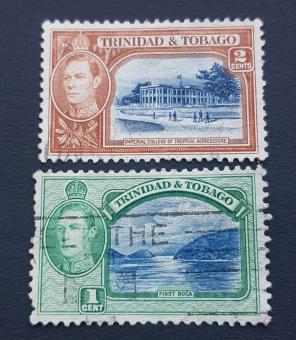 Trinidad and Tobago George Vl 1 Cent & 2 Cents in Mixed Condition