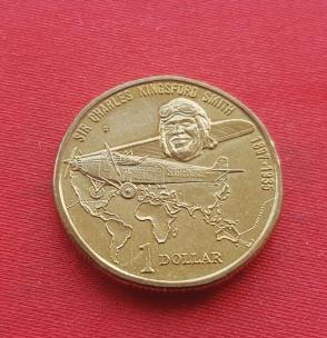 Australia 1 Dollar - 1997 - Commemorative :100th Anniversary of Sir Charles Kingsford Smit, Aluminium-Bronze Dia 25 mm