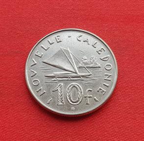 New Caledonia 10 Francs with Ieom 1973 Nickel Dia 24 mm