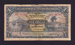 Trinidad and Tobago 1939 1 Dollar Fine Condition