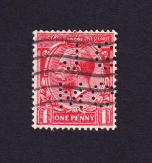 গ্রেট ব্রিটেন - Perfin - King George V ১ Penny Stamps, Used