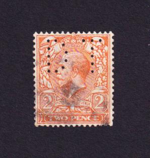 গ্রেট ব্রিটেন - Perfin - King George V Two Pence Stamps, Used