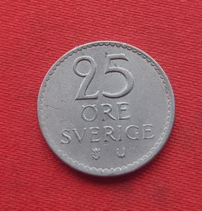 Sweden 25 Öre - Gustaf VI Adolf 1964 Copper-Nickel Dia 17 mm