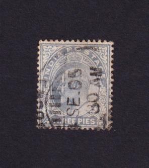 India (British) Edward Vll - Three Pies Stamps, Used