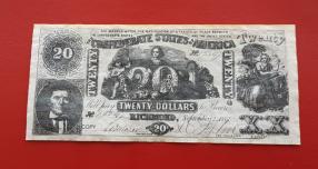 Us Confederation 20 Dollars Uniface Replica Note