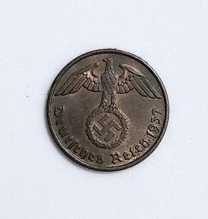 Germany: 2 Reichspfennig (N A Z I), Bronze, 20 Mm, 1937
