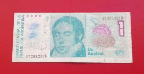 Argentina 1 Austral Banknote, Good Condition