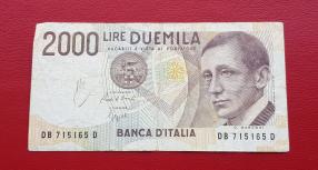 Italy 2000 Lira 1990 FINE/VF condition