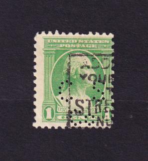 USA - Perfin - 1c George Washington Stamps, Used