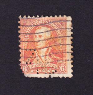 USA - Perfin - 6c George Washington Stamps, Used