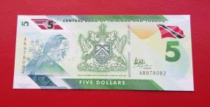 Trinidad and Tobago 5 Dollars UNC Ploymar Banknote