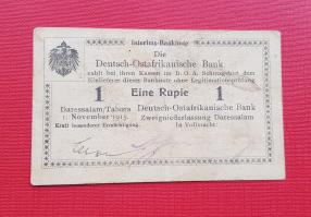 German East Africa 1 Rupie 1915, Signed and Cancelled, VF Company