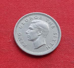 New Zealand 3 Pence - George VI 3rd Type 1952 Copper-Nickel Dia 16.3 mm