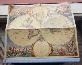 World Map: Early Reproduction of 1680 Ad Map