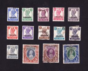 পাকিস্তান ১৯৪৭ Overprint on King George VI - ১৪v Stamps, Used