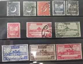 পাকিস্তান ১৯৪৮-৪৯ Definitive Series ১১v Stamps, Used