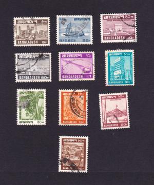 Bangladesh Set of 10v Stamps Used 1979-1982