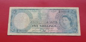 Fiji 5 Shillings 1957 Fine Condition