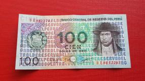 Peru 10 Soles De Oro 1976 AUNC Condition