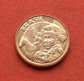 Brazil 10 Centavos Pedro I 2010 Bronze Plated Steel Dia 20 mm