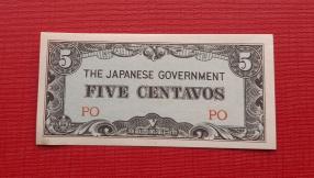 Philippine (Ww2, Japanese Occupation) 5 Centavos 1942, UNC Condition