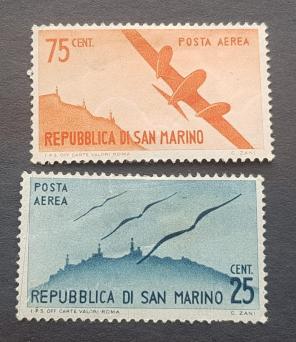 সান মারিনো ২v Air Post Stamps, MH