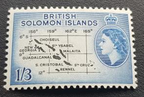British Solomon Islands Q E 2, Definitive 1'3s, MH