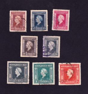 Netherlands Indies 1945-46 Queen Wilhelmina 8v Complete Set, Used