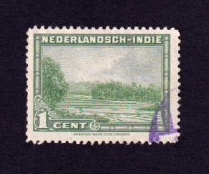 Netherlands Indies 1945 1c Rice Field Stamps, Used