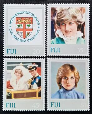 Fiji - 1982 The 21st Anniversary of The Birth of Diana Spencer, Princess of Wales, 4v MNH Complete Set